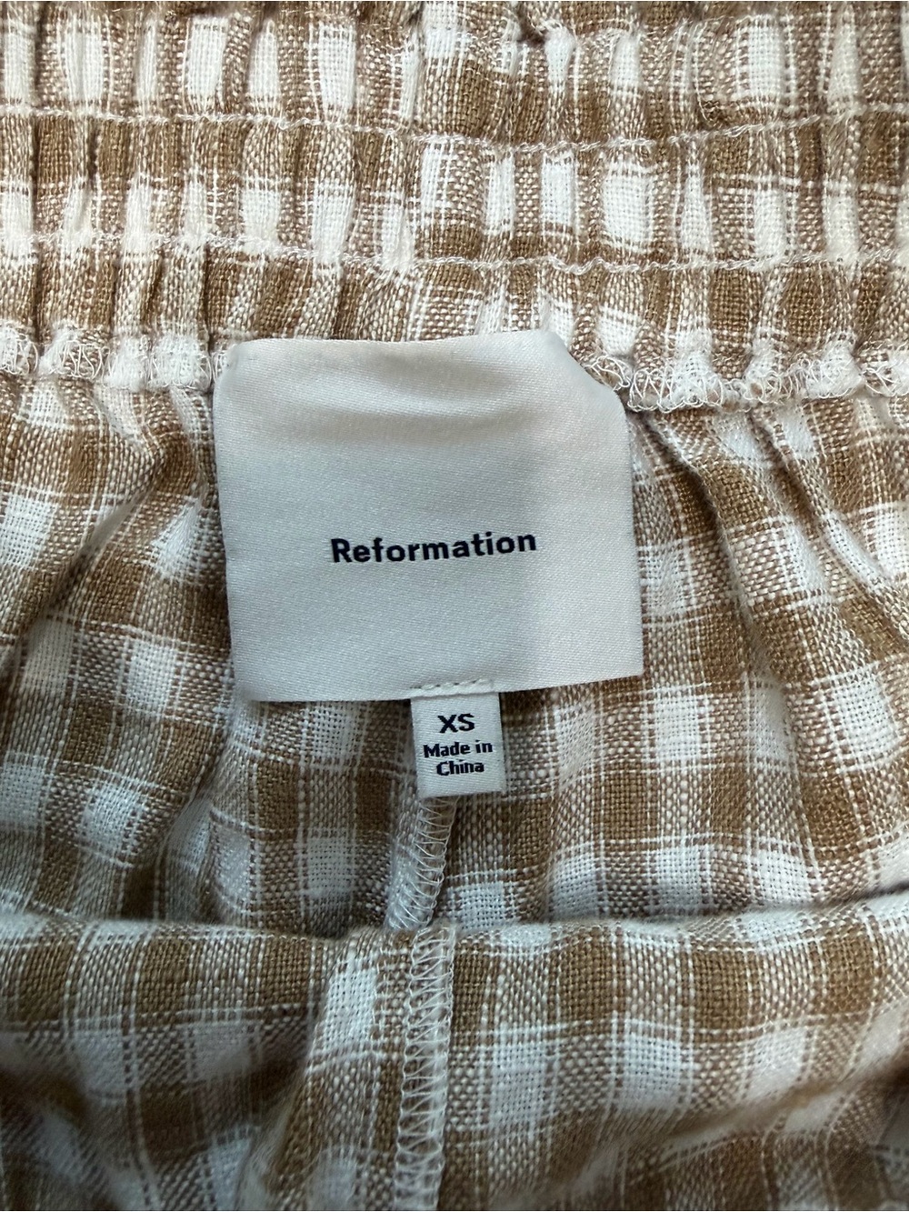 Reformation Mila Linen Gingham Shorts - Picture 3 of 6